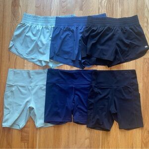 GAP Women's Athletic Shorts and Bike Shorts Set, sz M - Light Green, Navy, Black
